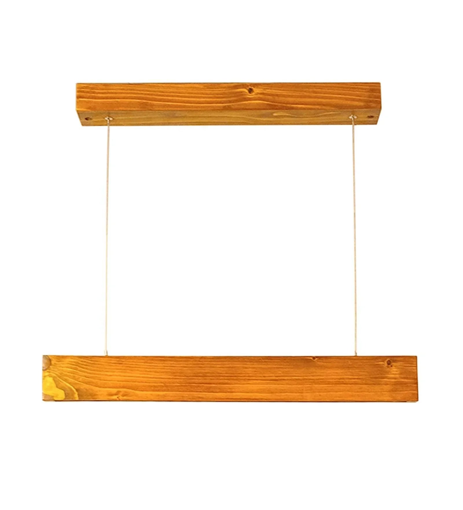 Slimline Brown Wooden Led Hanging Lamp | Pendant Light for Living Room