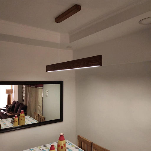 Buy Hanging Lights - Slimline 48 Brown Wooden LED Hanging Lamp by Symplify on IKIRU online store