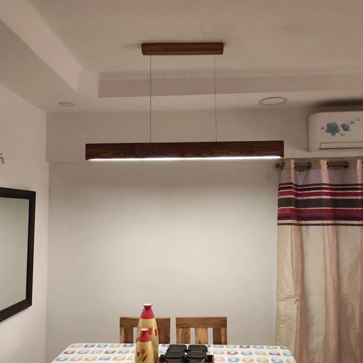 Buy Hanging Lights - Slimline 48 Brown Wooden LED Hanging Lamp by Symplify on IKIRU online store