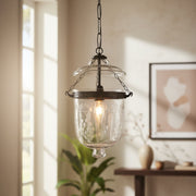 Buy Hanging Lights - Traditional Floral Etched Metal Single Ceiling Pendant Hanging Light Lamp For Home Decor by Fos Lighting on IKIRU online store