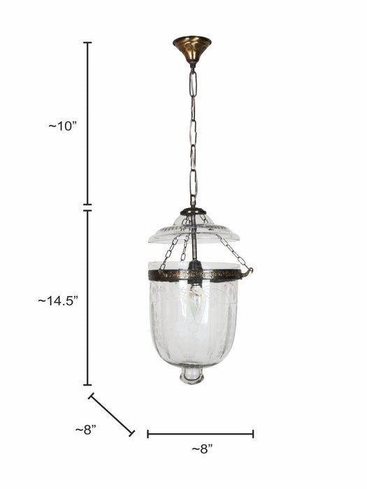 Buy Hanging Lights - Traditional Floral Etched Metal Single Ceiling Pendant Hanging Light Lamp For Home Decor by Fos Lighting on IKIRU online store