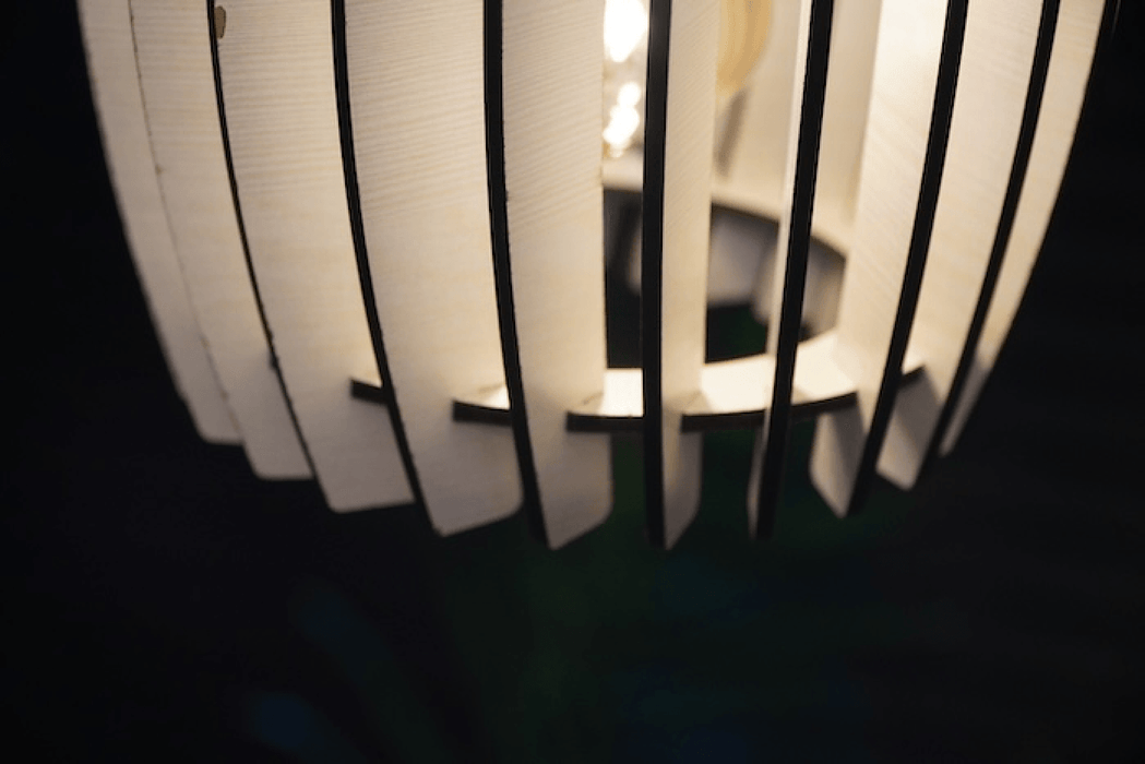Buy Hanging Lights - Tulip Wooden Indoor Hanging Lampshade | Stylish Pendant Light Fixture For Living Room & Dining Room by Teesha on IKIRU online store