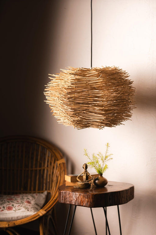Buy Hanging Lights - Unique Abstract Pendant Lampshade For Bedroom & Living Room | Decorative Rattan Hanging Light by Tesu on IKIRU online store