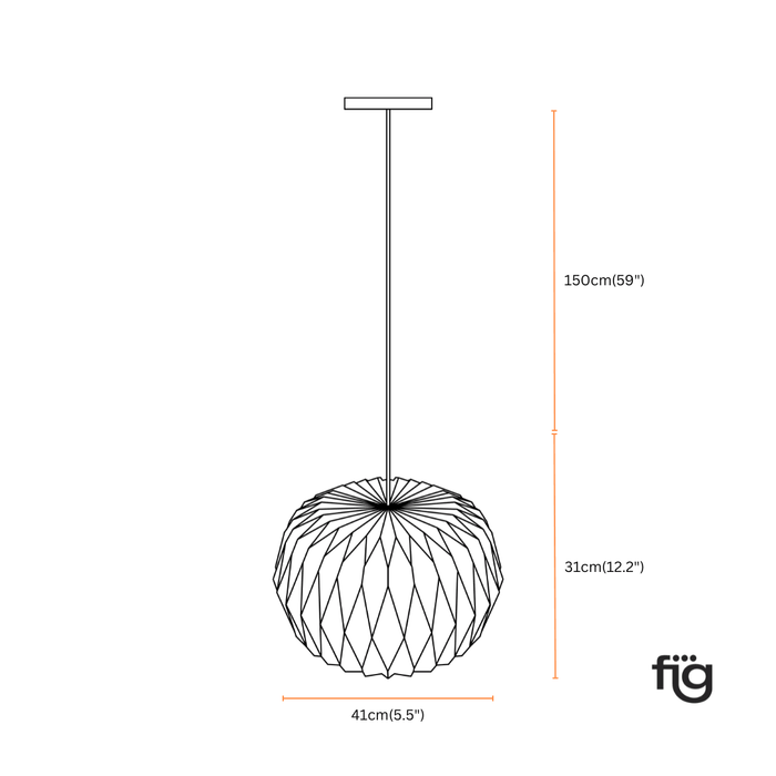 Buy Hanging Lights - Velocity Origami Ceiling Hanging Light | Foldable Paper Lantern Light by Fig on IKIRU online store