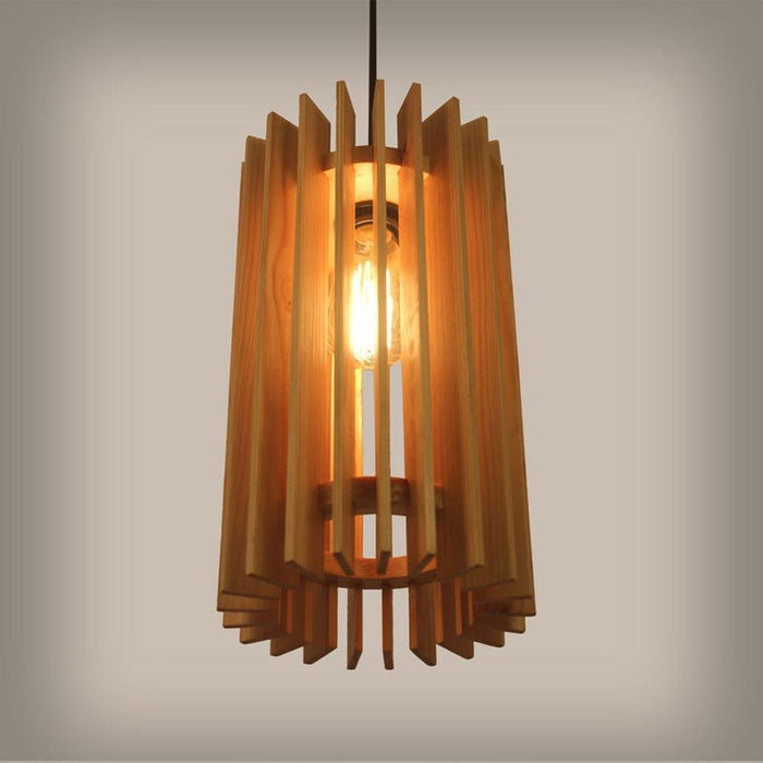 Buy Hanging Lights - Ventus Beige Wooden Single Hanging Light by Symplify on IKIRU online store