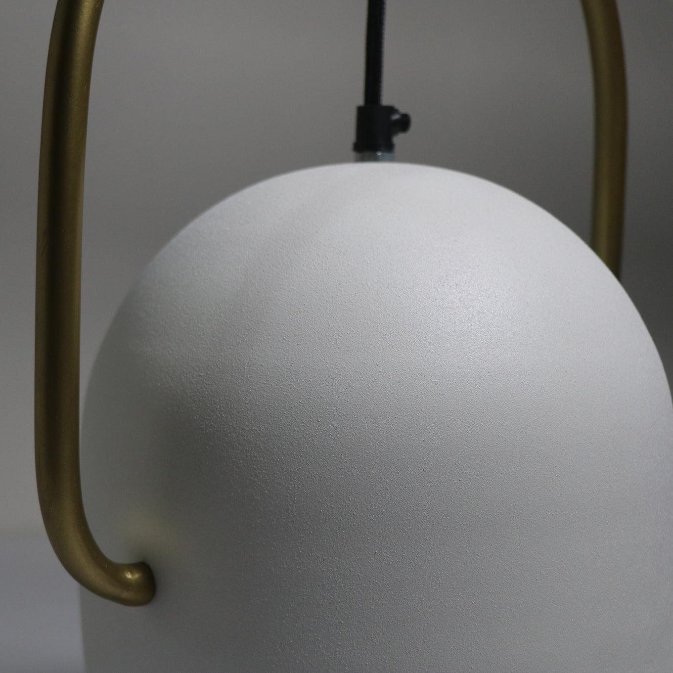 Buy Hanging Lights - White Coating And Brass Iron Finish Ezhil White Pendant Lamp | Hanging Light For Home by Home Blitz on IKIRU online store