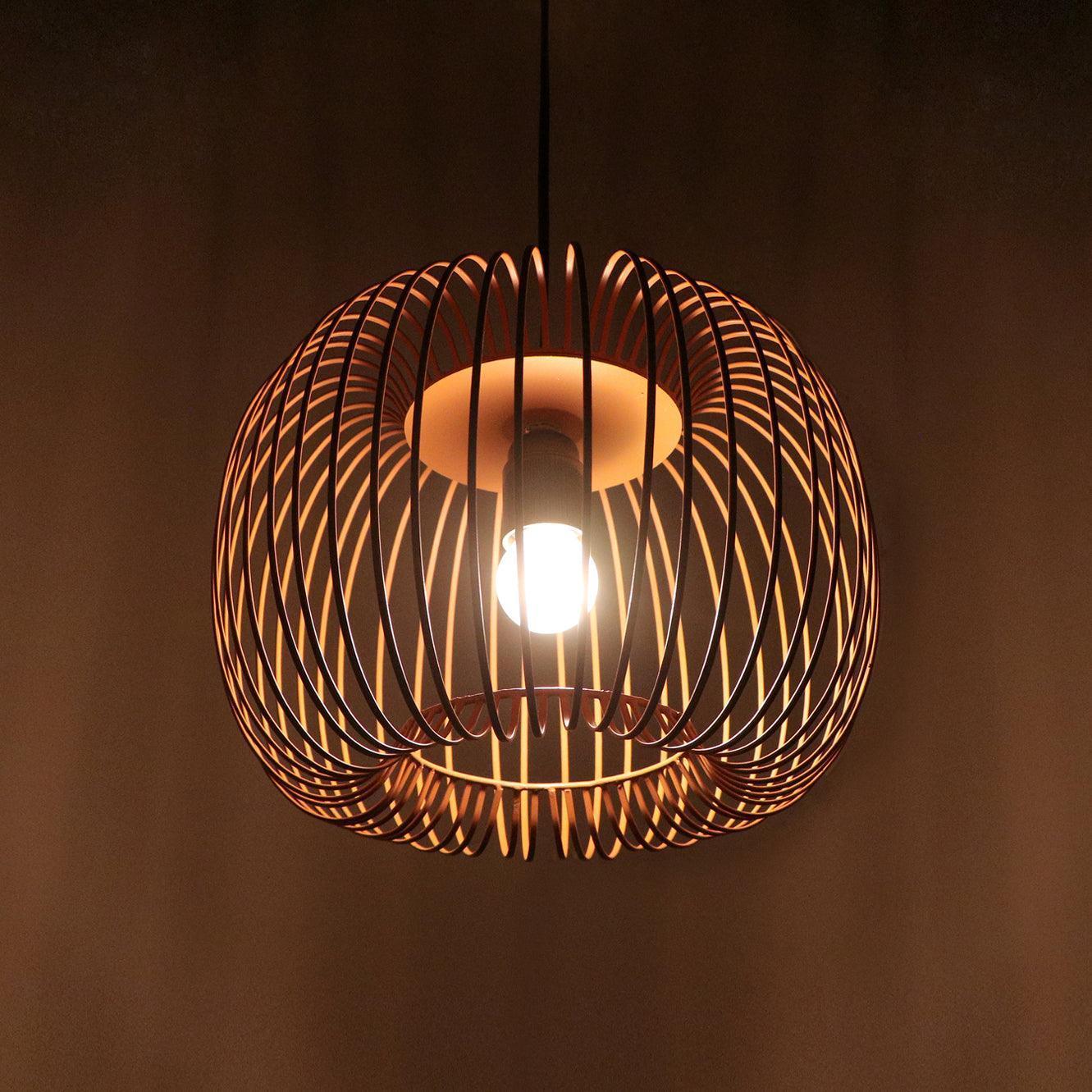 Buy Hanging Lights - Zura Bubble Pressed Brown Coated Iron Hanging Lamp | Pendant Light For Home by Home Blitz on IKIRU online store