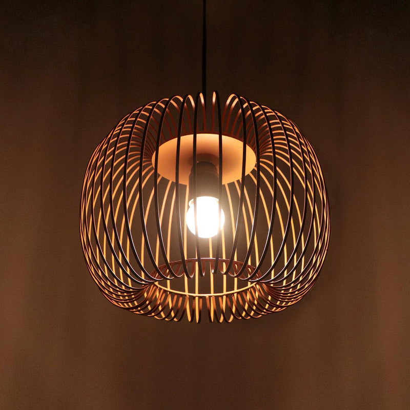 Zura Bubble Pressed Brown Coated Iron Hanging Lamp | Pendant Light For Home