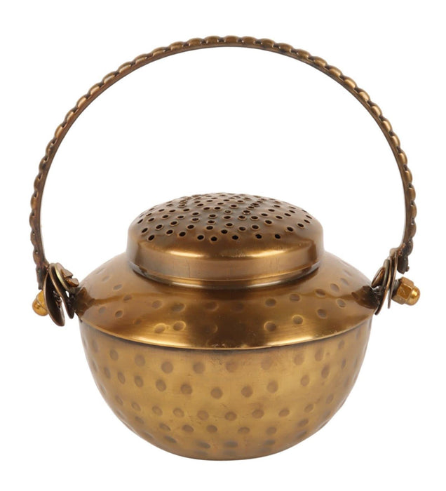 Buy Incense Burner & Holder - Golden Pot Shape Brass Lobaan Dhoop Daan For Puja Essentials by Amaya Decors on IKIRU online store