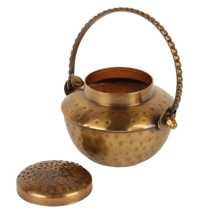 Buy Incense Burner & Holder - Golden Pot Shape Brass Lobaan Dhoop Daan For Puja Essentials by Amaya Decors on IKIRU online store