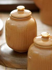 Buy Jars - Baardez Ceramic Jam Jars Set Of 2 | Multipurpose Storage Container For Kitchen & Dining Table by Courtyard on IKIRU online store