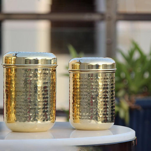 Buy Jars - Brass Kitchen Container For Storage | Dabba With Lid by Indian Bartan on IKIRU online store