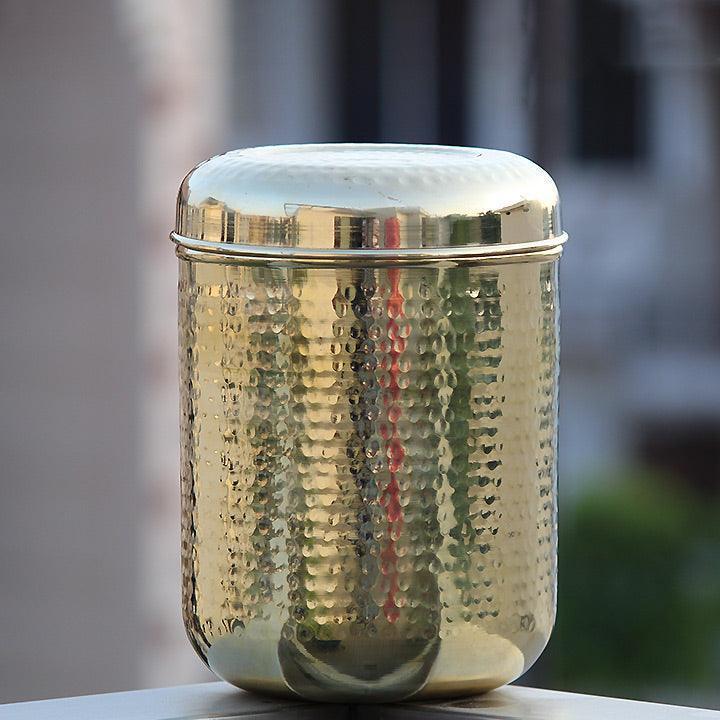 Buy Jars - Brass Kitchen Container For Storage | Dabba With Lid by Indian Bartan on IKIRU online store