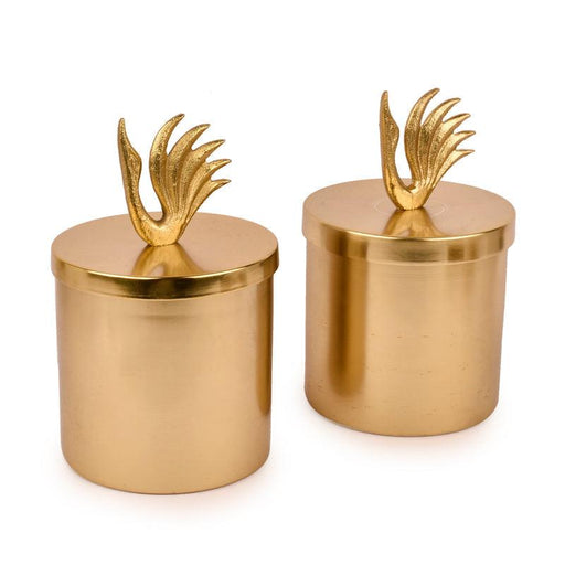 Buy Jars - Gold Finish Metal Jars With Swan Lid For Nuts & Chocolates | Dining Table & Kitchen Essentials by Manor House on IKIRU online store