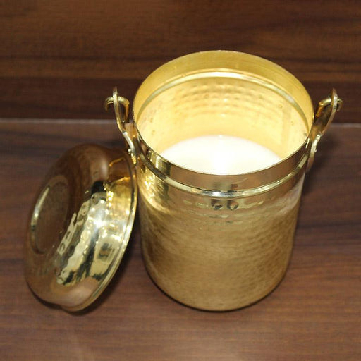 Buy Jars - Golden Brass Milkpot With Handle | Can & Dolu Bartan by Indian Bartan on IKIRU online store