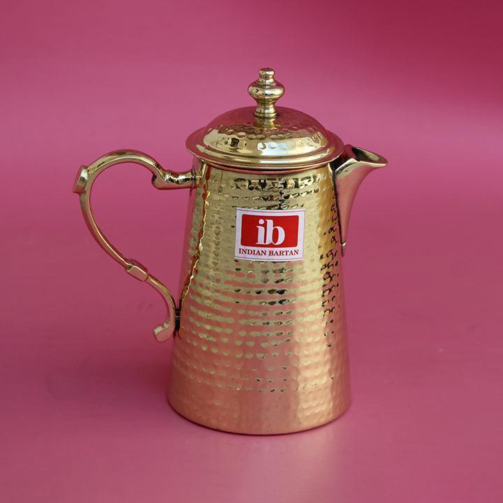 Buy Jugs - Golden Brass Water Jug With Lid For Home & Kitchen | Peetal Bartan by Indian Bartan on IKIRU online store