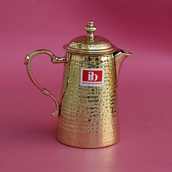 Buy Jugs - Golden Brass Water Jug With Lid For Home & Kitchen | Peetal Bartan by Indian Bartan on IKIRU online store