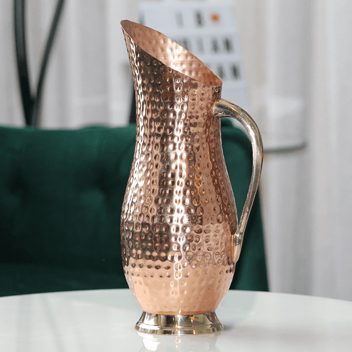 Buy Jugs - Stylish Copper Hammered Water Jug For Home & Restaurant by Indian Bartan on IKIRU online store