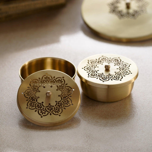 Buy Kitchen Container - Couirtyard Mandala Nut Boxes Set Of 2 | Storage Container by Courtyard on IKIRU online store