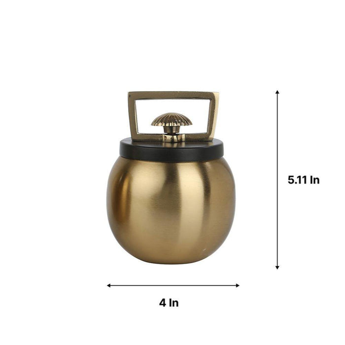 Buy Kitchen Container - Darius Gold & Black Storage Box With Lid | Container Jar For Kitchen & Dining Table by De Maison Decor on IKIRU online store