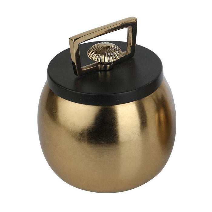 Buy Kitchen Container - Darius Gold & Black Storage Box With Lid | Container Jar For Kitchen & Dining Table by De Maison Decor on IKIRU online store