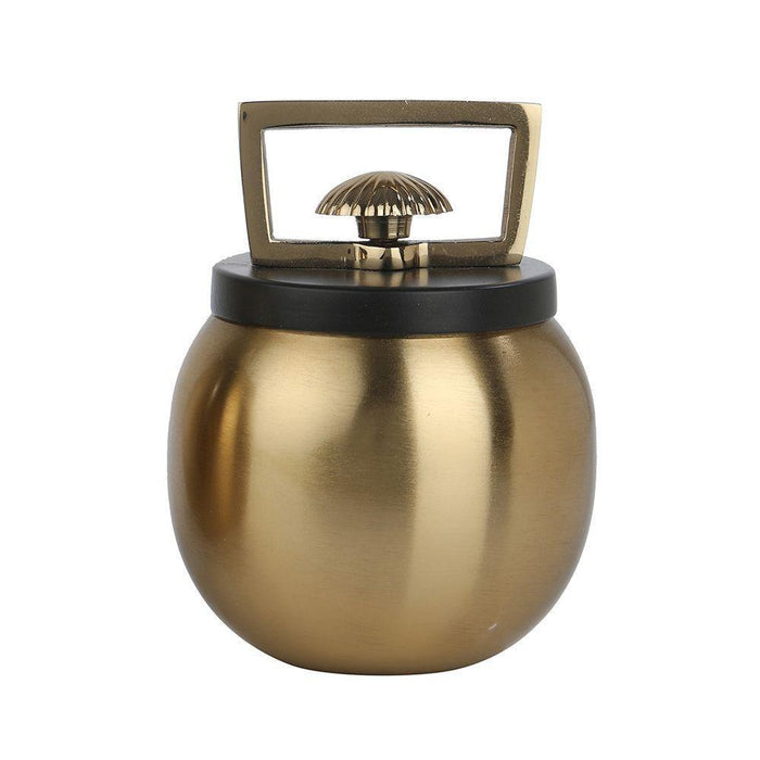 Buy Kitchen Container - Darius Gold & Black Storage Box With Lid | Container Jar For Kitchen & Dining Table by De Maison Decor on IKIRU online store