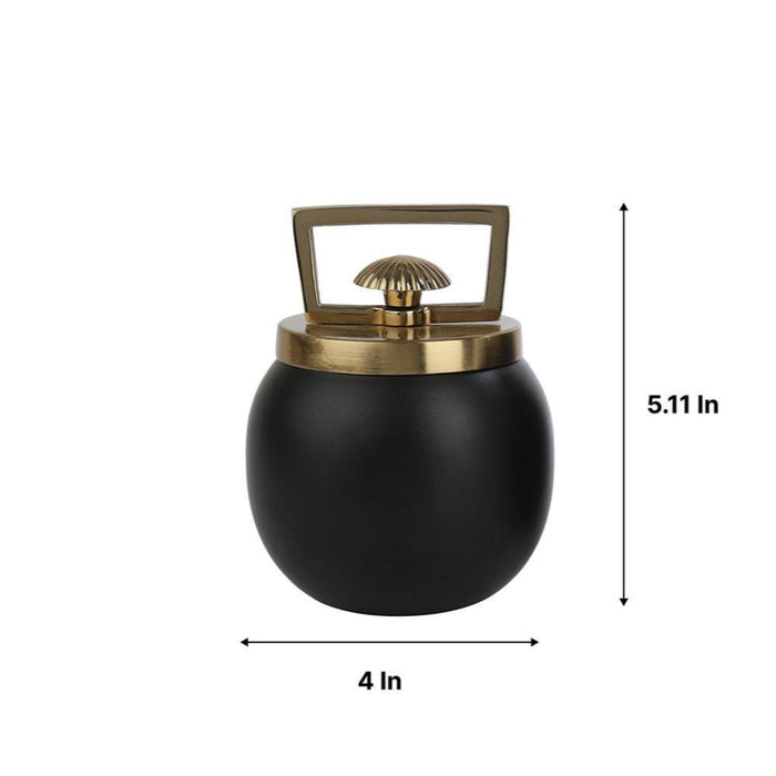 Buy Kitchen Container - Darius Gold & Black Storage Box With Lid | Container Jar For Kitchen & Dining Table by De Maison Decor on IKIRU online store