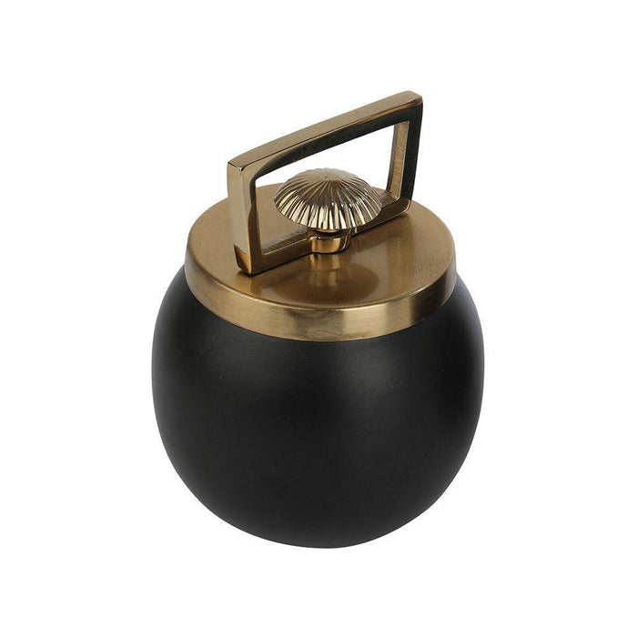 Buy Kitchen Container - Darius Gold & Black Storage Box With Lid | Container Jar For Kitchen & Dining Table by De Maison Decor on IKIRU online store