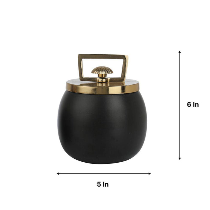 Buy Kitchen Container - Darius Gold & Black Storage Box With Lid | Container Jar For Kitchen & Dining Table by De Maison Decor on IKIRU online store