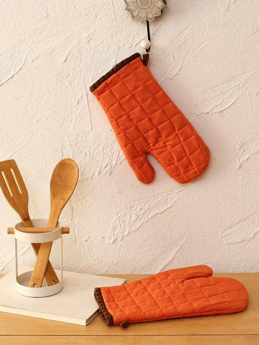 Buy Kitchen Gloves - Orange Cotton Easy Bake Hand Gloves | Mittens For Microwave & Kitchenware by House this on IKIRU online store