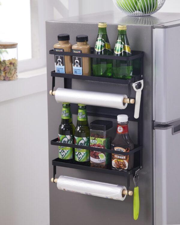 Buy Kitchen Shelves - Double Shelf Magnetic Rack for Kitchen | Fridge Side Storage Organizer by Arhat Organizers on IKIRU online store