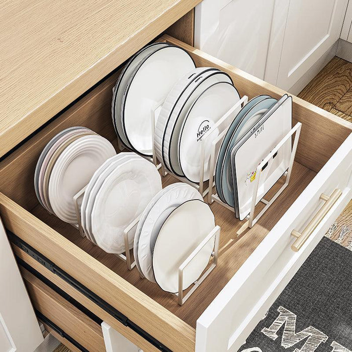 Storage Under Cabinet Plate Rack Kitchen Cupboard Organiser Plate