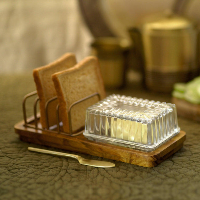 Buy Kitchen Utilities - Baagh Breakfast Toast Rack With Brass Spreader by Courtyard on IKIRU online store