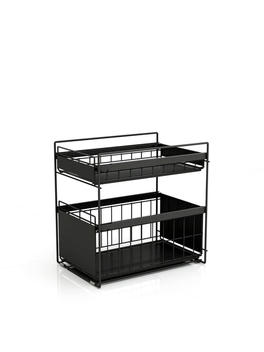 Buy Kitchen Utilities - Black & White Pull Out Storage Drawer Rack| Utensils Holder Stand For Kitchen Organizer by Arhat Organizers on IKIRU online store