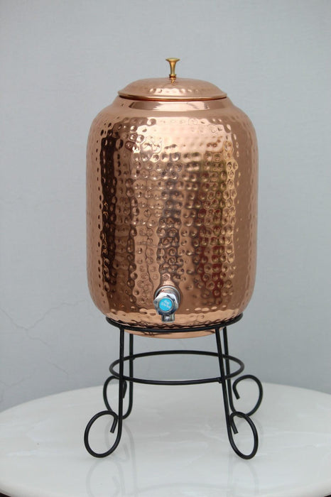 Buy Kitchen Utilities - Copper Hammered Water Dispenser With Tap | Storage Camper by Indian Bartan on IKIRU online store