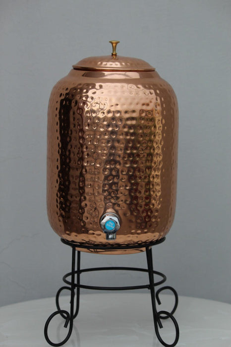 Buy Kitchen Utilities - Copper Hammered Water Dispenser With Tap | Storage Camper by Indian Bartan on IKIRU online store