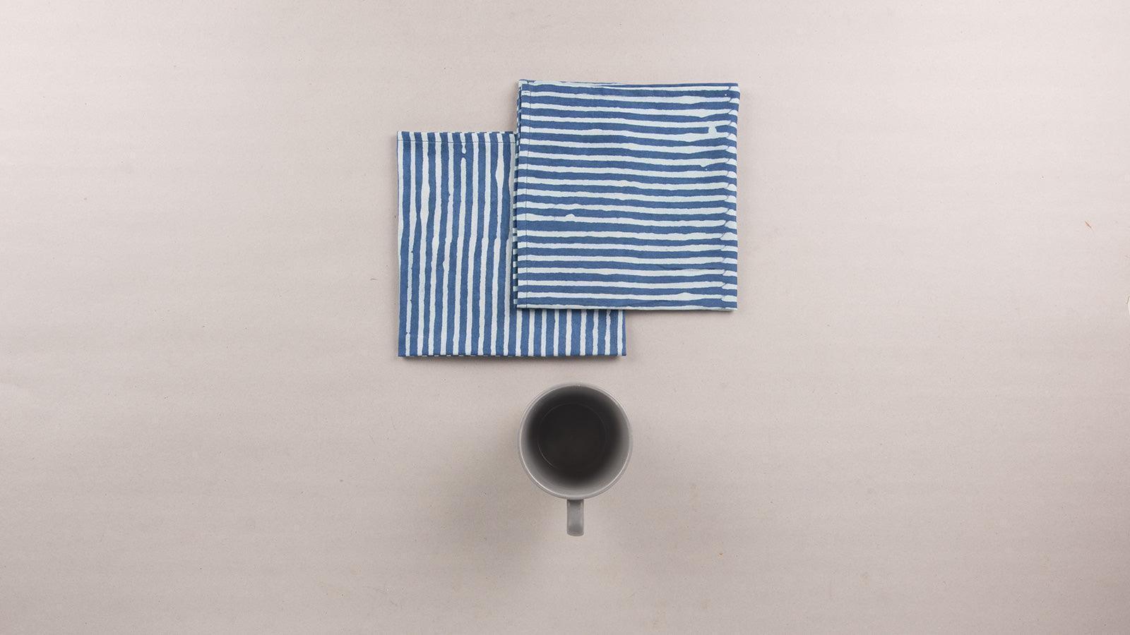 Buy Kitchen Utilities - Cotton Striped Basik Napkin Set Of 6 | Quick Dry Hand Towel For Kitchen Utilities by Rayden on IKIRU online store