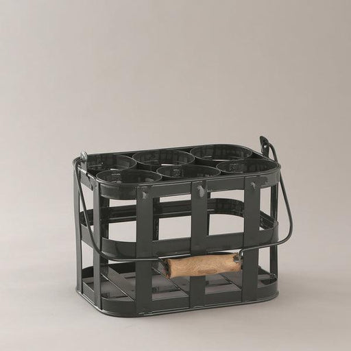 Buy Kitchen Utilities - Iron Bottle Holder Stand With Handle | Classic Black Organizer Basket For Bar & Home by Indecrafts on IKIRU online store