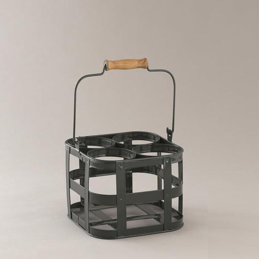 Buy Kitchen Utilities - Metallic Bottle Holding Basket With Handle | Classic Black Organizer Rack For Bar & Home by Indecrafts on IKIRU online store