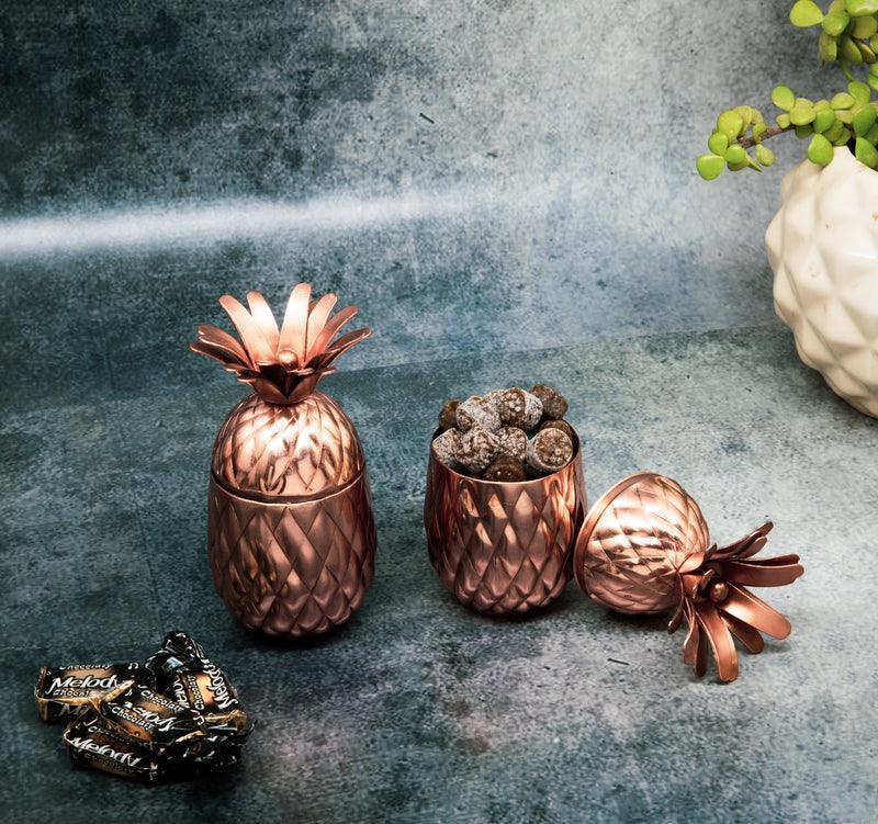 Buy Kitchen Utilities - Pineapple Shaped Jars With Spoons & Wooden Tray | Unique Mukhwas Set For Dining Table & Home by Manor House on IKIRU online store