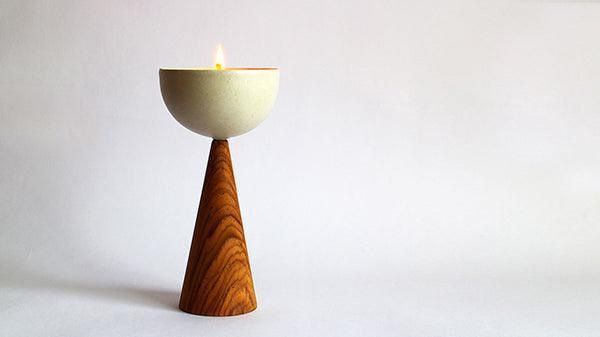 Buy Kitchen Utilities Selective Edition - UT Ceramic & Wood Oil Lamp Stand | Candle Holder For Home Decor by Rayden on IKIRU online store