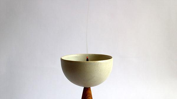 Buy Kitchen Utilities Selective Edition - UT Ceramic & Wood Oil Lamp Stand | Candle Holder For Home Decor by Rayden on IKIRU online store