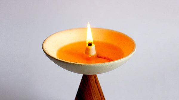 Buy Kitchen Utilities Selective Edition - UT Ceramic & Wood Oil Lamp Stand | Candle Holder For Home Decor by Rayden on IKIRU online store