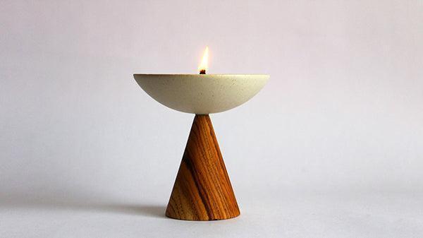 Buy Kitchen Utilities Selective Edition - UT Ceramic & Wood Oil Lamp Stand | Candle Holder For Home Decor by Rayden on IKIRU online store