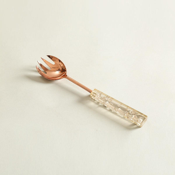 Buy Kitchen Utilities - Spoon Fork Set Rose Gold Finish | Salad Server Set Of 2 by Home4U on IKIRU online store