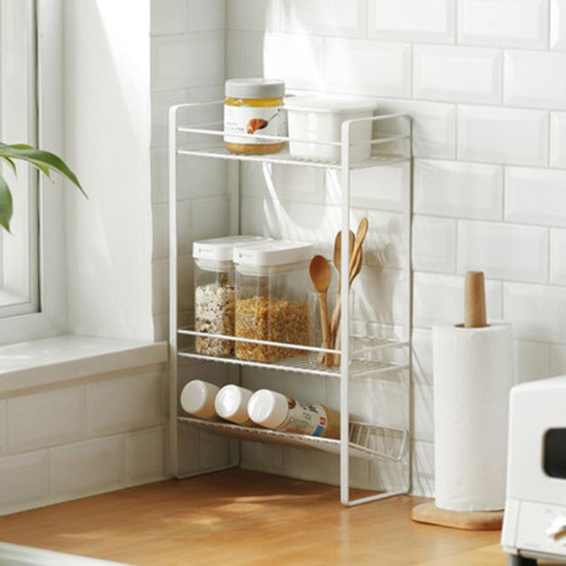 Buy Kitchen Utilities - White Carbon Steel 3 Layer Standing Storage Rack Holder Stand For Home & Kitchen by Arhat Organizers on IKIRU online store