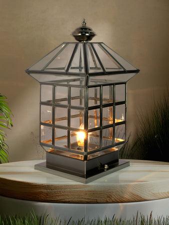 Buy Lamp - Regal Hut-Shaped Beveled Single Outdoor Gate Light Post Lamp by Fos Lighting on IKIRU online store