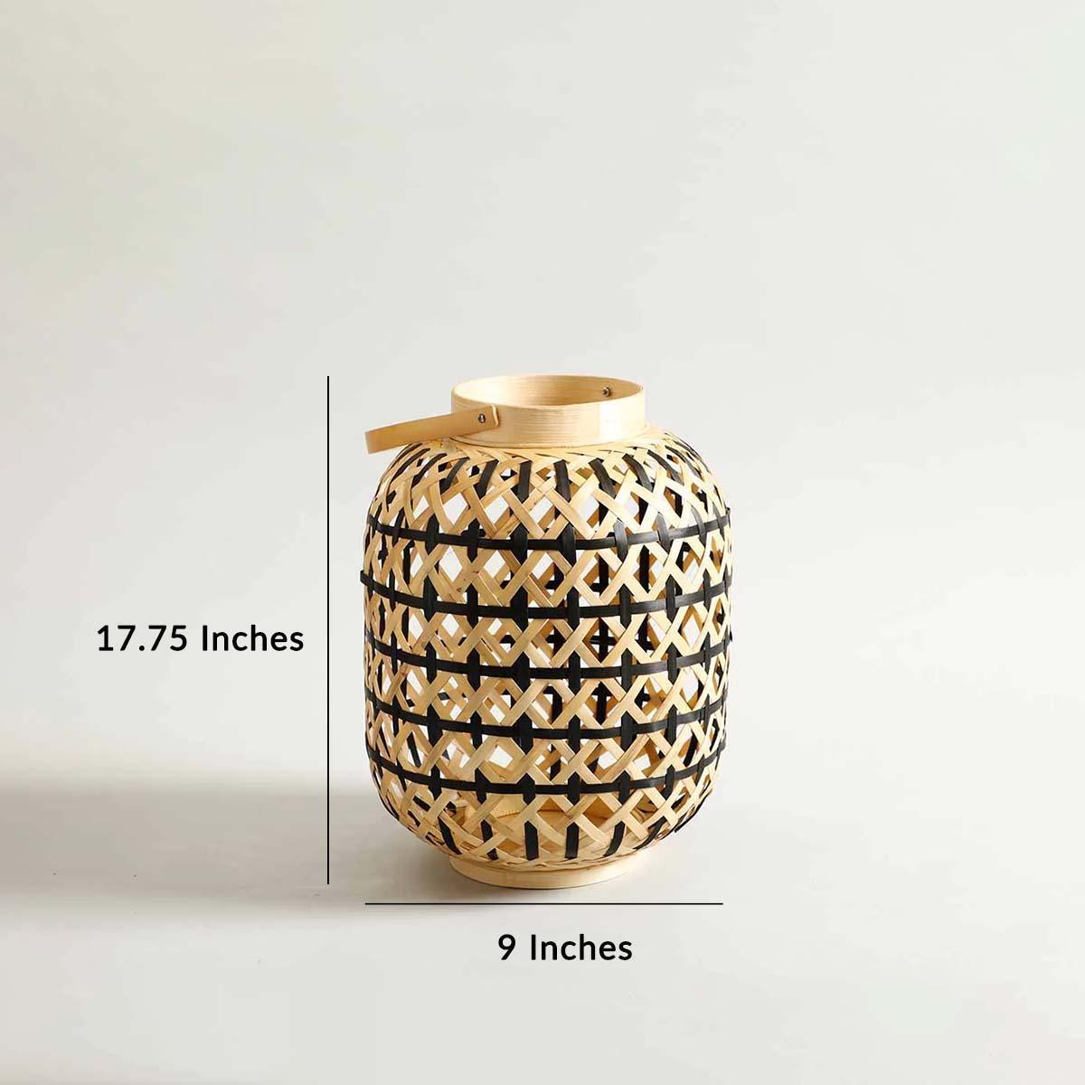 Buy Lantern - Mantice Bamboo Lantern for Home Decor | Illuminate Pendant Lamp by Home4U on IKIRU online store