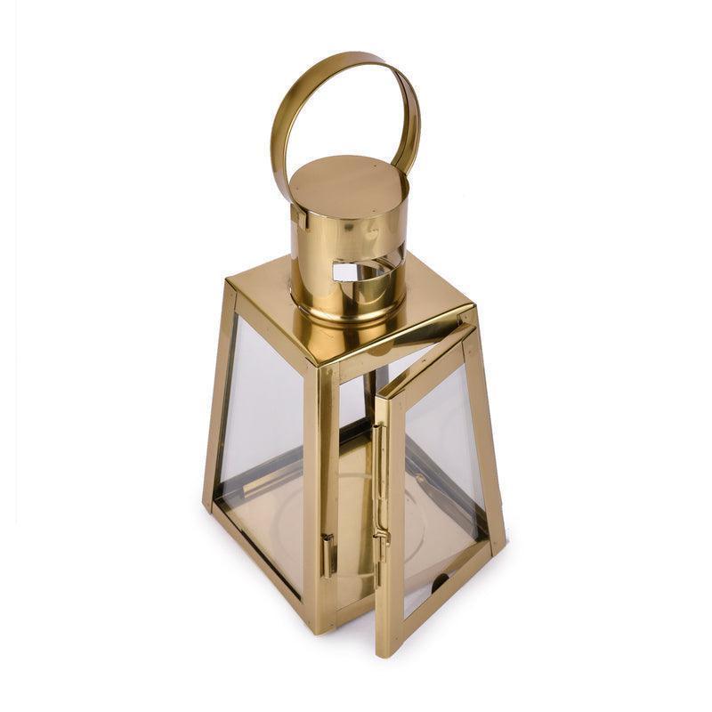 Buy Lantern - Stand Golden Hanging Lantern | Decorative Tealight Candle Holder For Home Decor by Manor House on IKIRU online store