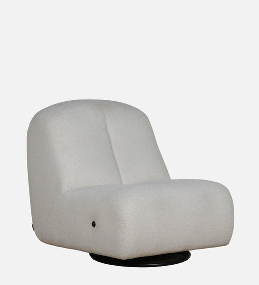 Buy Lounge Chair - Claudio 1 Seater Rocking & Revolving Boucle Finish fabric chair In White Color by Furnitech on IKIRU online store